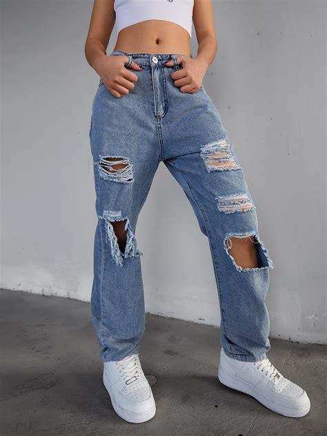 boyfriend jeans without rip.